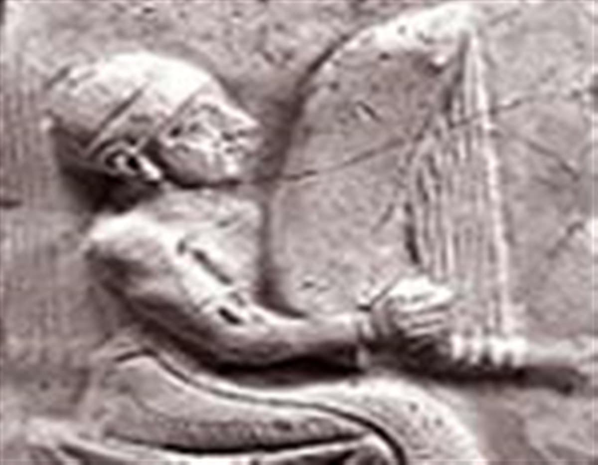 تصویر ساز چنگ در عصر ساسانیان